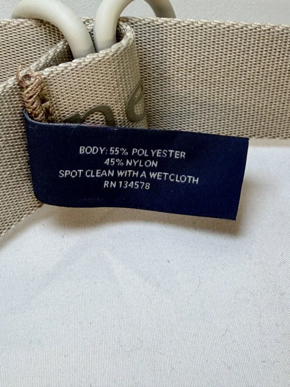 VINEYARD VINES On The Go Belt Metal Ring Gray Beige XS NWOT